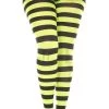 Promo ⭐ MUSIC LEGS Cyberpunk Wide Striped [Black/Neon Green] | TIGHTS 🔥