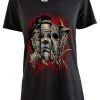 Flash Sale 👍 DARKSIDE CLOTHING 🦇 Halloween Faces Of Horror | FITTED T-SHIRT 😉 -Halloween Sales FacesOfHorrorWomensScoopNeck scaled