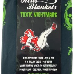 Best deal 🛒 HELLS BLANKETS Gothic Homewares Toxic Nightmare | KING QUILT SET* 🌟 -Halloween Sales Hells Blankets toxic Nightmare king 700x700
