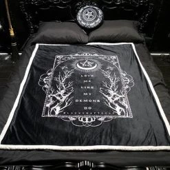 Flash Sale π€© BLACKCRAFT Gothic Homewares Love Me Like My Demons Do | SHERPA BLANKET π
