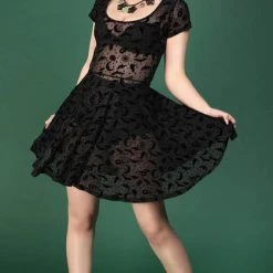 New ⭐ COLLECTIF Bats Lila Magic [Mesh] | SKATER 👗 DRESS* 😉
