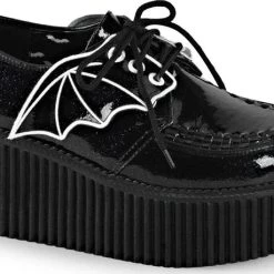 Best deal ⭐ DEMONIA 👟 SHOES Bats CREEPER-205 [Black Glitter] | CREEPERS [IN STOCK]* 👍