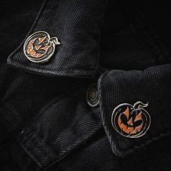 Promo 🥰 ECTOGASM 💀 Halloween Jack-O-Lantern [Silver & Black] | COLLAR PIN SET 🧨
