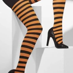 Brand new 🛒 FEVER 🎃 Halloween Striped Opaque [Orange And Black] | TIGHTS 🔔