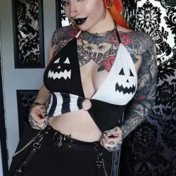 Budget 😉 FOREST INK 🎃 Halloween Jack O' Lantern [Night Shade] | O-RING HALTER TOP* 😍 -Halloween Sales forest ink night shade jack o lantern o ring halter top 6 dd9734ee fbbe 460e 8fcd ac02446de7ec 700x700