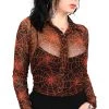 Buy ❤️ FOXBLOOD Corporate + Office Wear Cobweb Mesh | BUTTON UP TOP* 😀