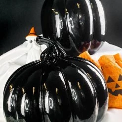 Best deal 😉 GOTHIC GIFTS Gothic Homewares Black [Glass] | PUMPKIN DECOR* 🌟 -Halloween Sales gothic gifts black glass pumpkin decor set 4 700x700