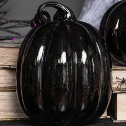 Best deal 😉 GOTHIC GIFTS Gothic Homewares Black [Glass] | PUMPKIN DECOR* 🌟 -Halloween Sales gothic gifts black glass pumpkin decor set 5 700x700