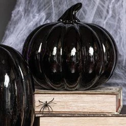 Best deal 😉 GOTHIC GIFTS Gothic Homewares Black [Glass] | PUMPKIN DECOR* 🌟 -Halloween Sales gothic gifts black glass pumpkin decor set 6 700x700
