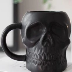 Cheap 🌟 GOTHIC GIFTS Gothic Homewares Matte Black | SKULL MUG 🤩