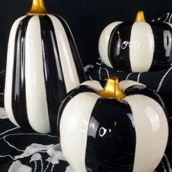 Deals 💯 GOTHIC GIFTS Gothic Homewares Striped | PUMPKIN DECOR SET* 🎁