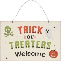 Best deal ✔️ GOTHIC GIFTS Ghosts Trick Or Treaters Welcome | HANGING SIGN 🎁