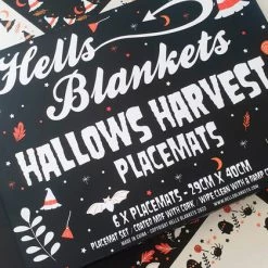 Brand new ⌛ HELLS BLANKETS Bats Hallows Harvest | PLACEMAT SET 👍 -Halloween Sales hells blankets hallows harvest placemats 01 fbd02c23 e0d8 4661 b0b7 eba0ba741031 700x700