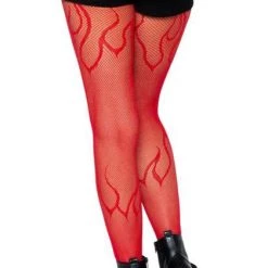 Budget 🌟 LEG AVENUE 🎃 Halloween Flame [Red] | FISHNET TIGHTS 🔥 -Halloween Sales leg avenue flame red fishnet tights 4 700x700