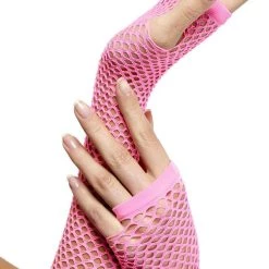Best Pirce 🔔 MISCELLANEOUS Cosplay Long Pink Fishnet | GLOVES 🧨