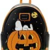 Buy 🥰 LOUNGEFLY Bats Peanuts: Great Pumpkin Snoopy | MINI 🎒 BACKPACK 🔔