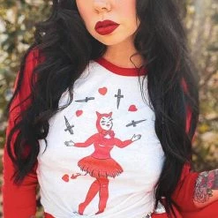 Best reviews of 🤩 MISCHIEF MADE 💀 Halloween Dagger Devil [White/Red] | RAGLAN T‑SHIRT 💯 -Halloween Sales mischief made dagger devil white red raglan t shirt 5 ece57259 85dc 4eb0 8d89 060293761063 700x700