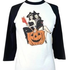 Hot Sale 🔔 MISCHIEF MADE 🦇 Halloween Witch Sister [Ivory/Black] | RAGLAN T-SHIRT ✔️ -Halloween Sales mischief made witch sister white black raglan t shirt 1 63a82abe 8e4b 4a53 be13 2f782555c49c 700x700
