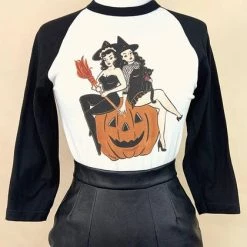 Hot Sale 🔔 MISCHIEF MADE 🦇 Halloween Witch Sister [Ivory/Black] | RAGLAN T-SHIRT ✔️ -Halloween Sales mischief made witch sister white black raglan t shirt 2 0c4be0a6 f4c9 46fb 9486 65df240c3a26 700x700
