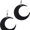 Budget 😀 RESTYLE Grunge Moon [Black] | EARRINGS ❤️ -Halloween Sales moon black earrings 1 700x700