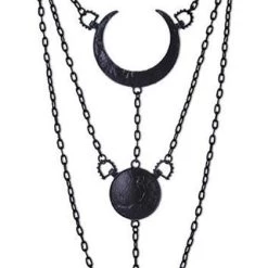 Promo 🌟 RESTYLE 💀 Halloween Moon Phases [Black] | NECKLACE 🔔