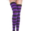 Cheapest 🥰 MUSIC LEGS 💀 Halloween Wide Stripe [Black/Purple] | THIGH HIGHS 🎉 -Halloween Sales music legs wide stripe black purple thigh highs 3 700x700