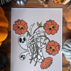 Budget ⌛ PVMPKIN ART Ghosts Haunted Hallows Bouquet | ART PRINT ⌛