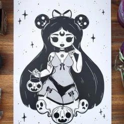 Discount 💯 PVMPKIN ART Gothic Homewares Trick Or Treat | ART PRINT 😀