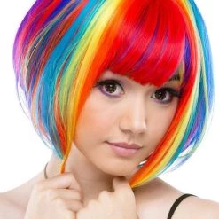 Deals ❤️ ROCKSTAR WIGS Cosplay Rainbow Rock [Rainbow Bob] | WIG ✨ -Halloween Sales rockstar wigs rainbow rock rainbow bob wig 1 659bf490 d459 4b04 bb3d 91f9b51b4778 700x700