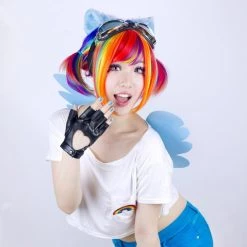 Deals ❤️ ROCKSTAR WIGS Cosplay Rainbow Rock [Rainbow Bob] | WIG ✨ -Halloween Sales rockstar wigs rainbow rock rainbow bob wig 4 b74e5914 c906 4130 bee5 ac2fa3c836df 700x700