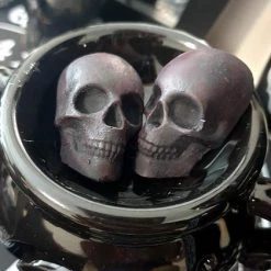 Coupon 💯 THE BLACKENED TEETH Gothic Homewares Skull [Charcoal Black] | SCENTED WAX MELTS ✨