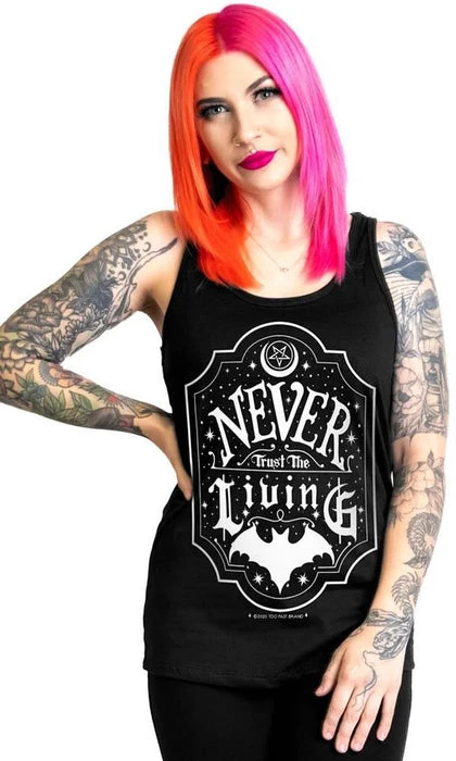 New 💯 TOO FAST APPAREL Beetlejuice Never Trust The Living | TANK TOP 👏 3 New 💯 TOO FAST APPAREL Beetlejuice Never Trust The Living | TANK TOP 👏