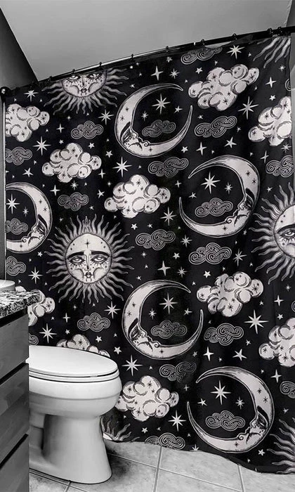 Promo ❤️ TOO FAST APPAREL Gothic Homewares Xtra Celestial | SHOWER CURTAIN ✨ 3 Promo ❤️ TOO FAST APPAREL Gothic Homewares Xtra Celestial | SHOWER CURTAIN ✨