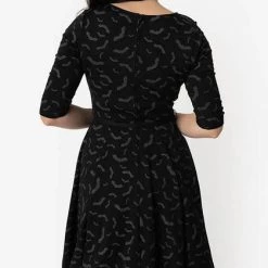 Best Pirce 🔥 UNIQUE VINTAGE Bats [Black/Grey] | STEPHANIE 👗 DRESS 🌟 -Halloween Sales unique vintage black grey bats print stephanie flare dress 3 47764b9b 7c1c 440a 9ea2 f89e02d913ea 700x700