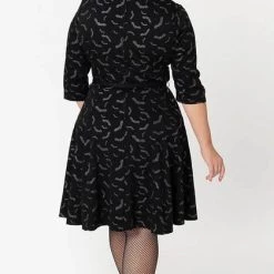Best Pirce 🔥 UNIQUE VINTAGE Bats [Black/Grey] | STEPHANIE 👗 DRESS 🌟 -Halloween Sales unique vintage black grey bats print stephanie flare dress 7 4250397f f124 4cab 99d3 034433899715 700x700