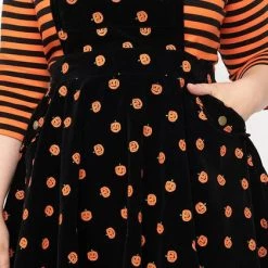 Best deal 👍 UNIQUE VINTAGE 💀 Halloween Pumpkin Patch | PINAFORE 👗 DRESS 🌟 -Halloween Sales unique vintage black corduroy pumpkin print brionne pinafore dress 8 7b455863 f01c 49b6 b999 6aca1a460f4a 700x700