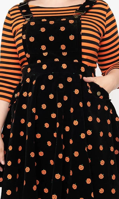 Best deal 👍 UNIQUE VINTAGE 💀 Halloween Pumpkin Patch | PINAFORE 👗 DRESS 🌟 - Image 9